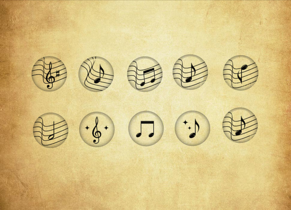 透明水晶球中的音符PS笔刷资源 - 精选透明水晶球中的音符元素，适用于自然效果类设计-25虚拟网