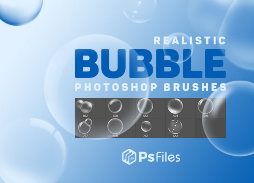 透明的气泡装饰PS笔刷下载 - 高品质透明的气泡装饰装饰素材，打造精致设计效果-25虚拟网