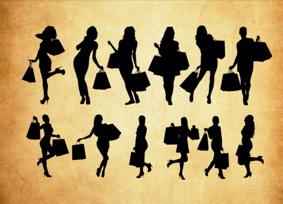 都市购物女郎剪影PS笔刷 - 专业都市购物女郎剪影设计素材,适配Photoshop各类创作场景-25虚拟网