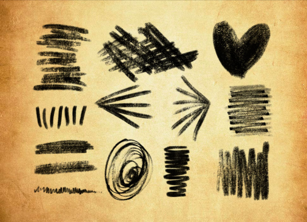 专业手绘铅笔几何图形PS笔刷 - 包含高品质手绘铅笔几何图形样式，兼容Photoshop全版本-25虚拟网