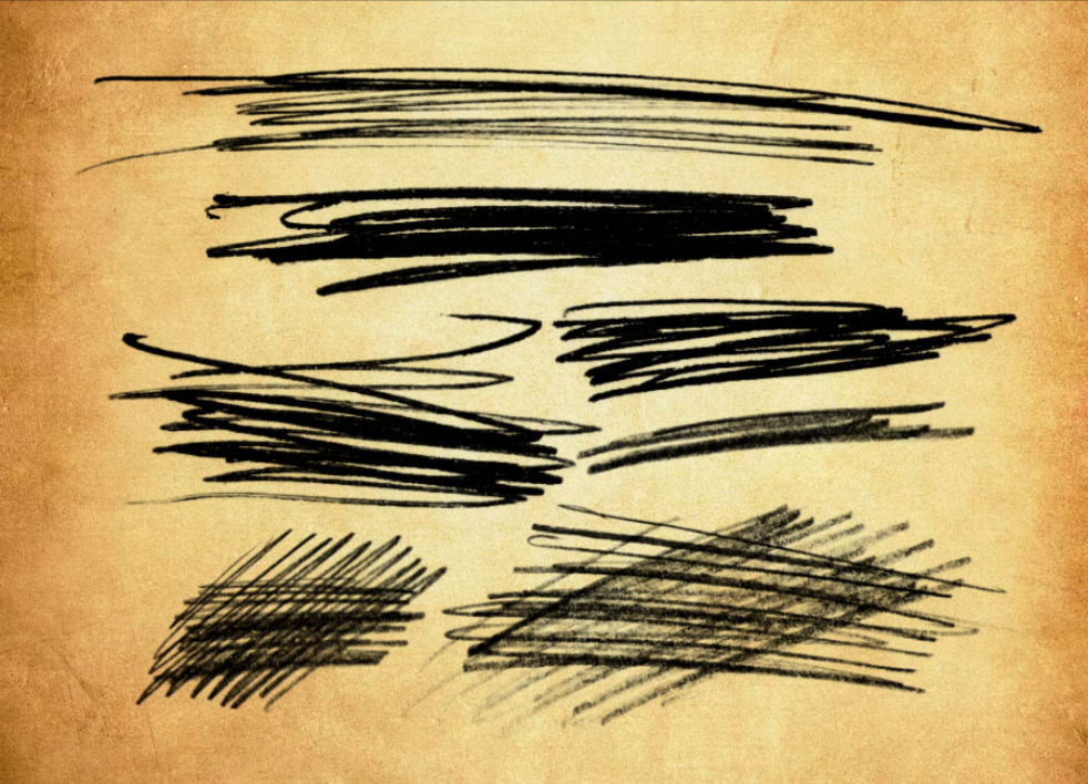 专业铅笔线条涂抹效果PS笔刷 - 包含高品质铅笔线条涂抹效果样式，兼容Photoshop全版本-25虚拟网