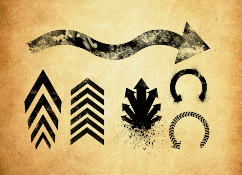 颓废的箭头图形PS笔刷 - 高效颓废的箭头图形设计工具，节省80%手动绘制时间-25虚拟网