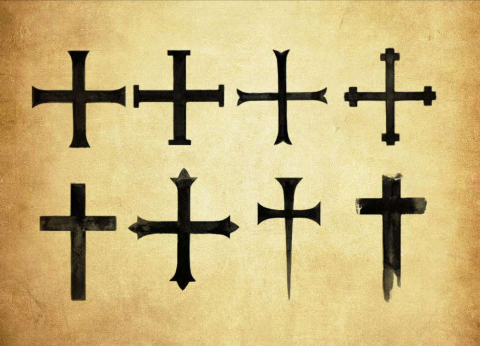 专业高清晰十字架笔刷 - 包含高品质高清晰十字架笔刷样式，兼容Photoshop全版本-25虚拟网