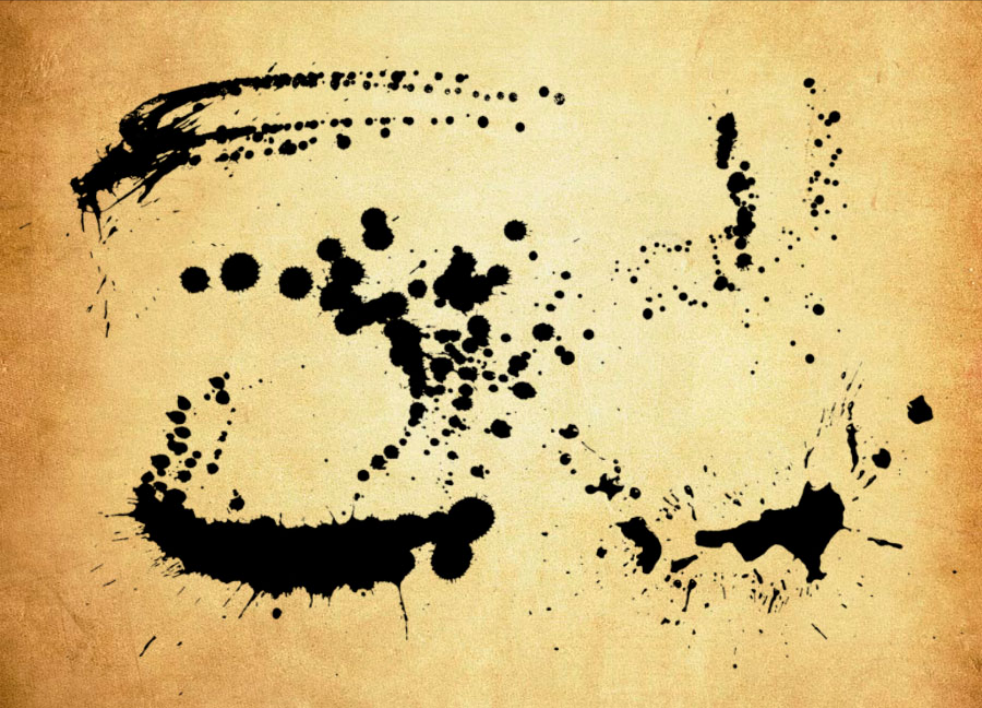 高清晰墨迹喷溅PS笔刷资源 - 精选高清晰墨迹喷溅元素，适用于其他类设计-25虚拟网