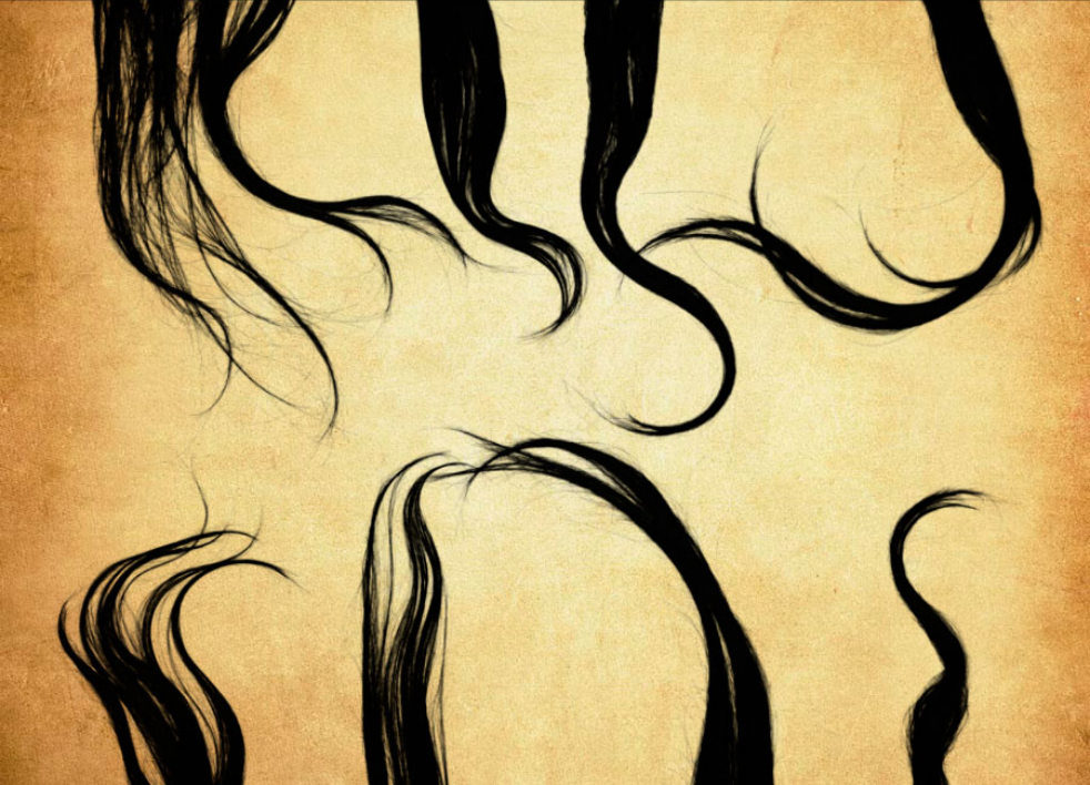 高清晰女士头发丝装饰PS笔刷 - 精美高清晰女士头发丝装饰装饰元素，提升设计作品视觉吸引力-25虚拟网