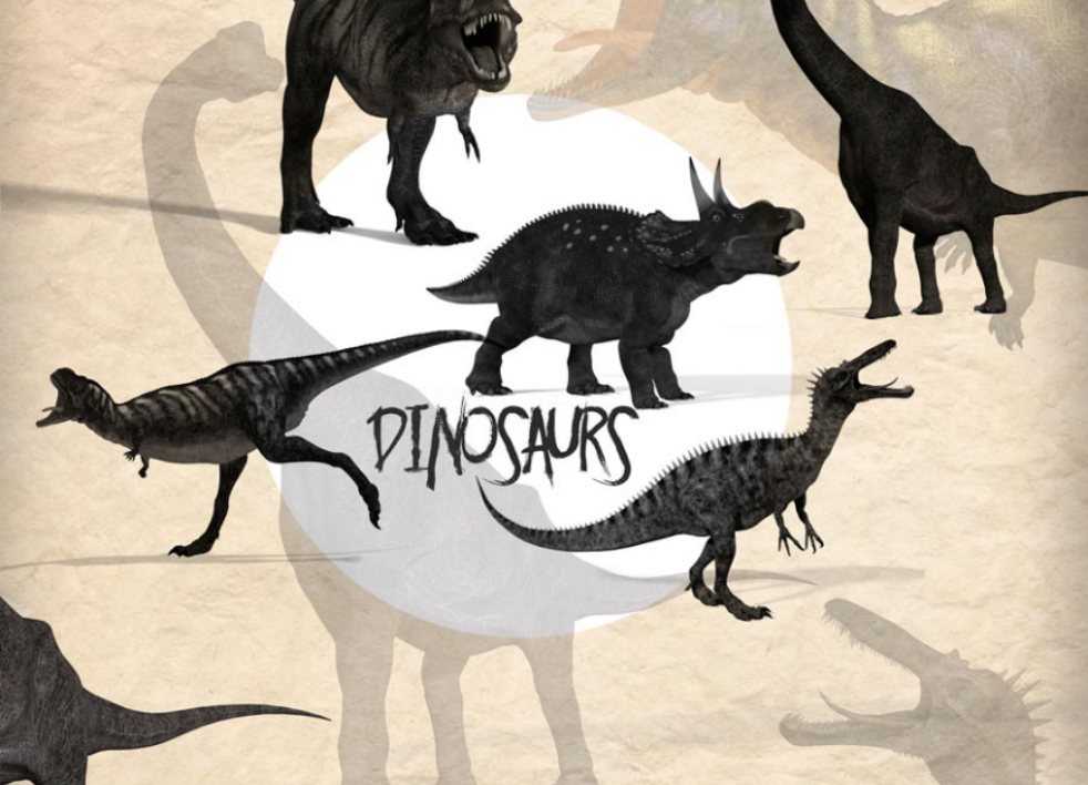 专业高清晰恐龙剪影PS笔刷 - 包含高品质高清晰恐龙剪影样式,兼容Photoshop全版本-25虚拟网