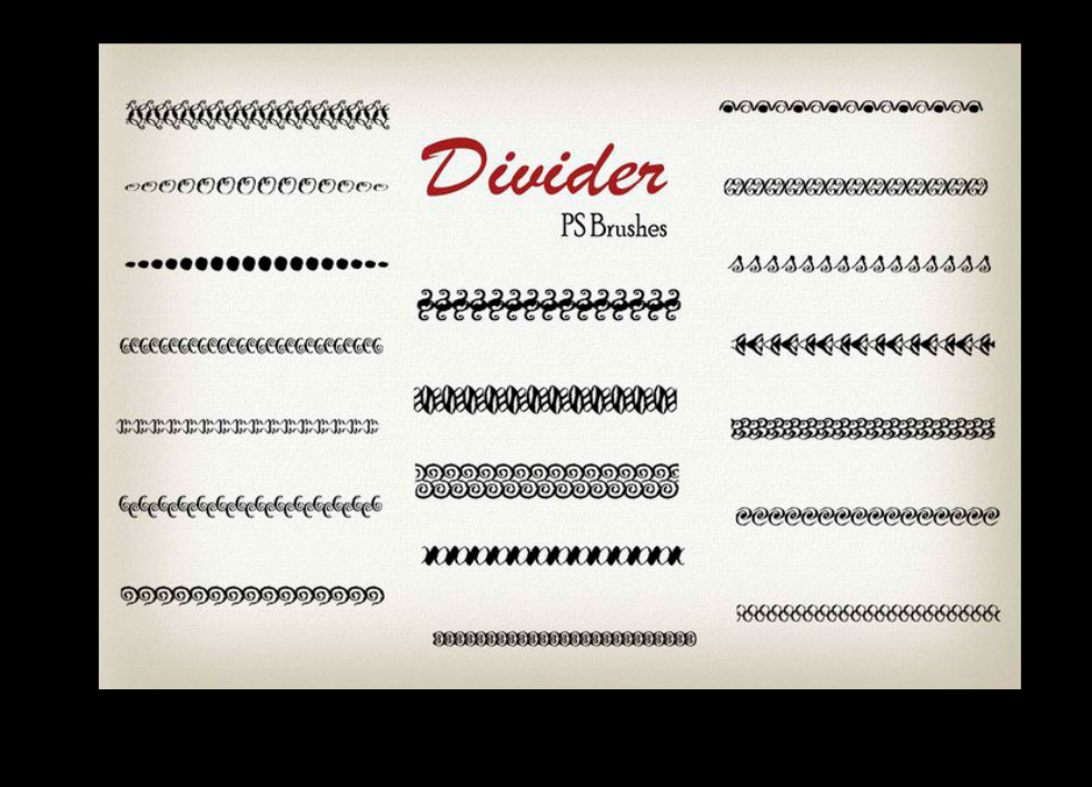 专业高清晰手绘分割线PS笔刷 - 包含高品质高清晰手绘分割线样式，兼容Photoshop全版本-25虚拟网