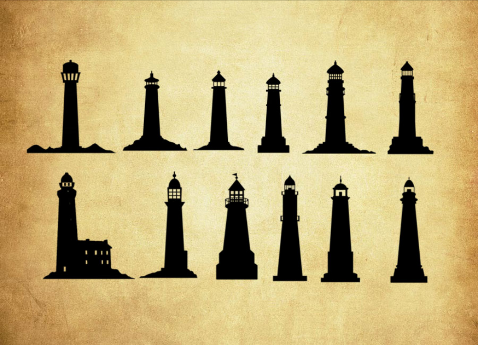 高清晰灯塔剪影PS笔刷 - 专业高清晰灯塔剪影设计素材，适配Photoshop各类创作场景-25虚拟网