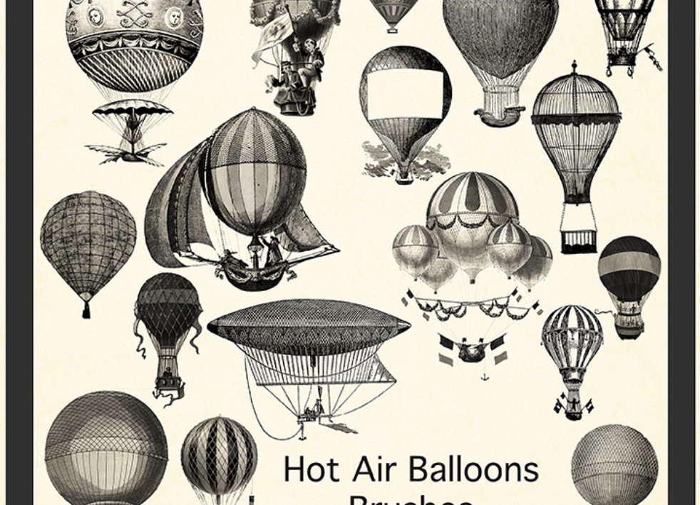 精选高清晰热气球PS笔刷下载 - 提升高清晰热气球设计效率,新手也能轻松上手-25虚拟网