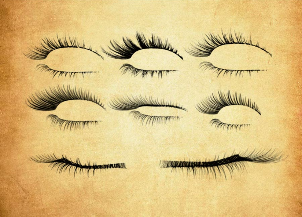 专业高清晰眼睫毛装饰PS笔刷 - 多样高清晰眼睫毛装饰装饰样式，适用于海报、包装、UI设计-25虚拟网