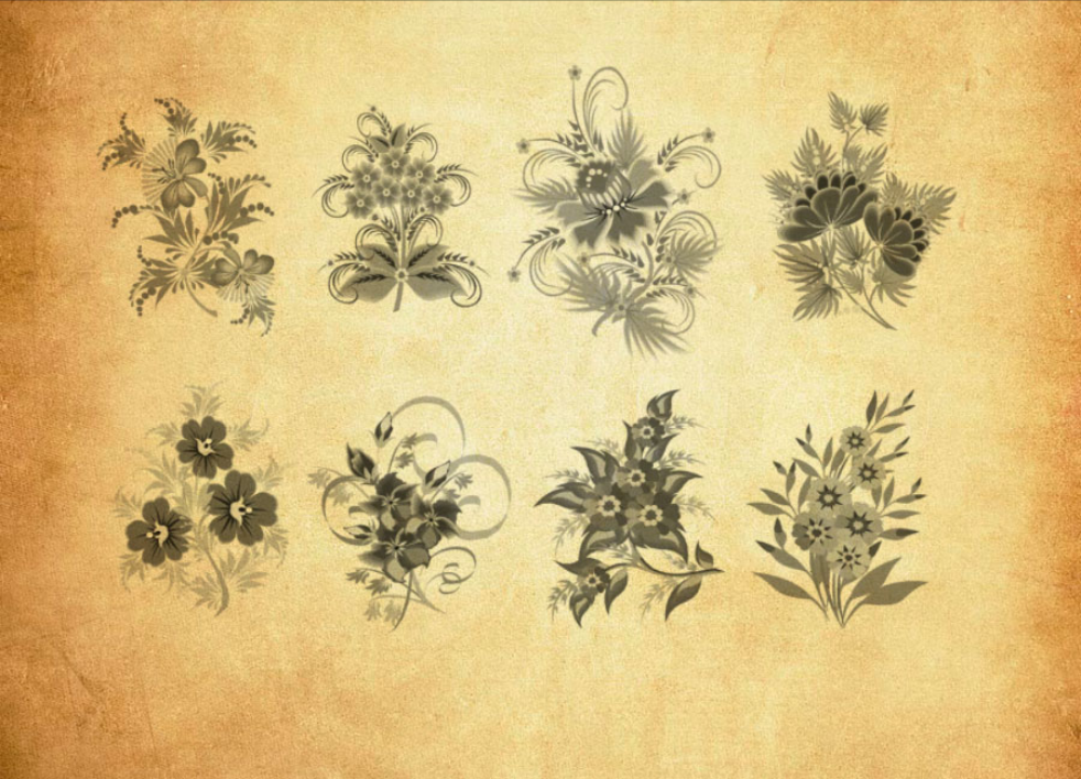 高清晰花朵和花枝装饰PS笔刷 - 精美高清晰花朵和花枝装饰装饰元素,提升设计作品视觉吸引力-25虚拟网