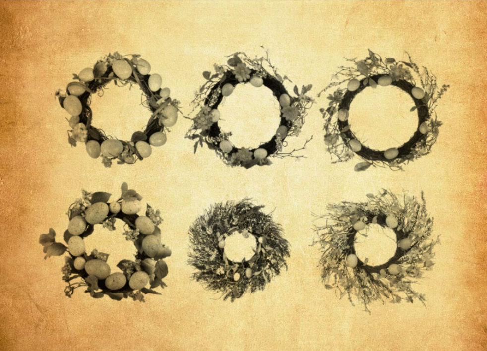 专业高清晰花环装饰PS笔刷 - 丰富高清晰花环装饰装饰样式，适用于海报、包装、UI设计-25虚拟网