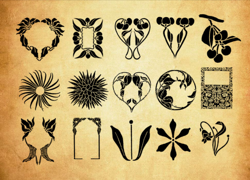 精选高贵大气的印花图案PS笔刷 - 包含高品质高贵大气的印花图案样式，兼容Photoshop全版本-25虚拟网