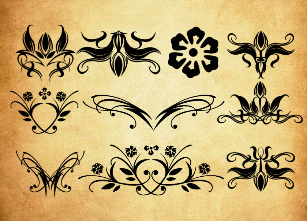优质高贵的对称花纹装饰PS笔刷下载 - 提升高贵的对称花纹装饰设计效率,新手也能轻松上手-25虚拟网