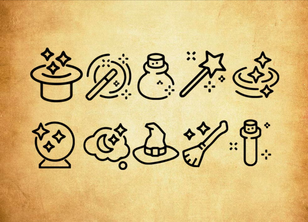 魔术施法图标设计PS笔刷 - 多功能魔术施法图标设计素材，适用于各类设计项目-25虚拟网